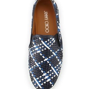 Jimmy Choo Woven Leather Slip-On Sneaker